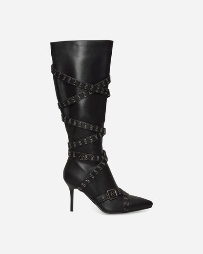 Nii Hai Wmns Nii Hai Strappy Boots In Black Black Boots Knee PRE22SHOENHSB BLK