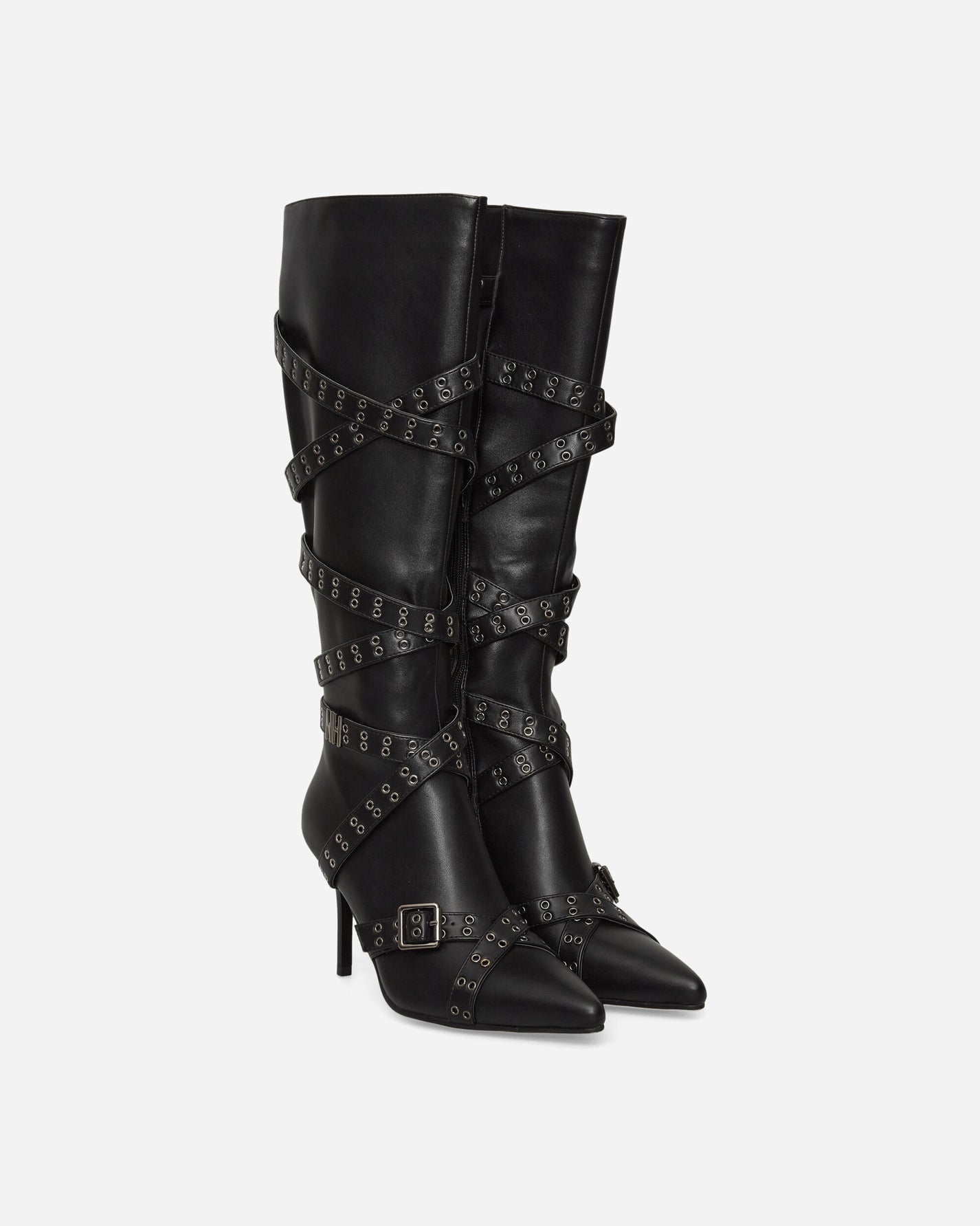 Nii Hai Wmns Nii Hai Strappy Boots In Black Black Boots Knee PRE22SHOENHSB BLK