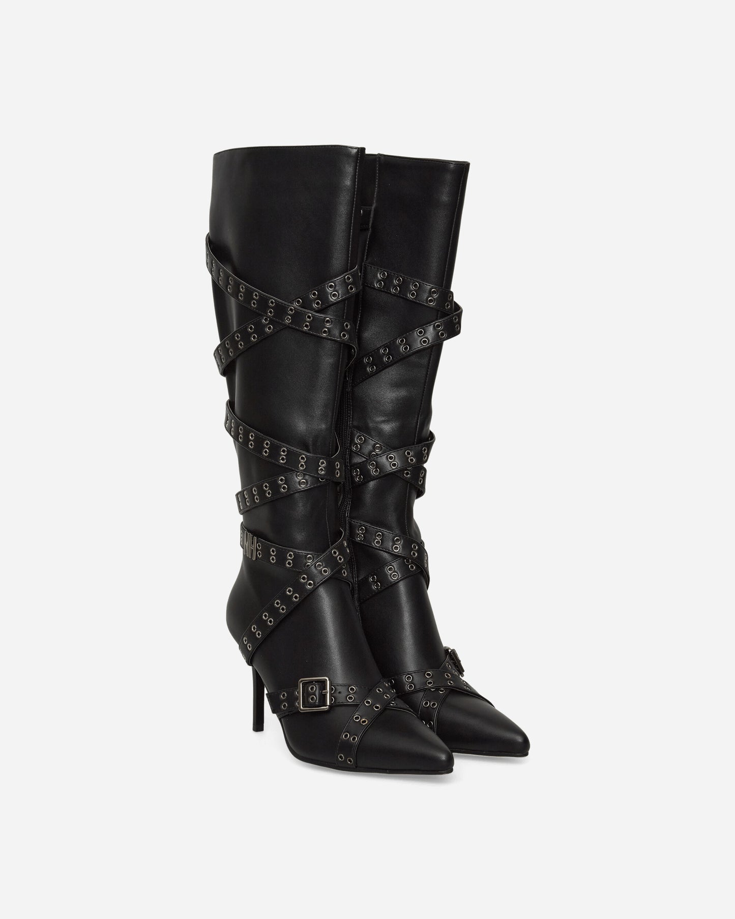 Nii Hai Wmns Nii Hai Strappy Boots In Black Black Boots Knee PRE22SHOENHSB BLK