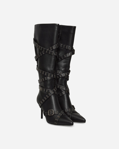 Nii Hai Wmns Nii Hai Strappy Boots In Black Black Boots Knee PRE22SHOENHSB BLK