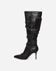 Nii Hai Wmns Nii Hai Strappy Boots In Black Black Boots Knee PRE22SHOENHSB BLK
