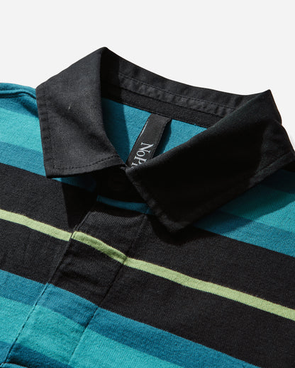 No Problemo Striped Ls Rugby Shirt Aqua T-Shirts Longsleeve NP4021405 AQUA