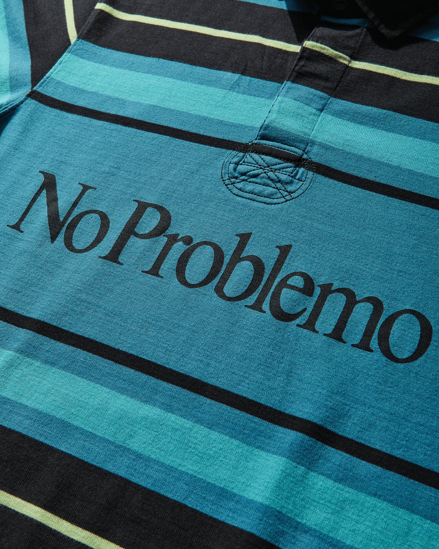No Problemo Striped Ls Rugby Shirt Aqua T-Shirts Longsleeve NP4021405 AQUA