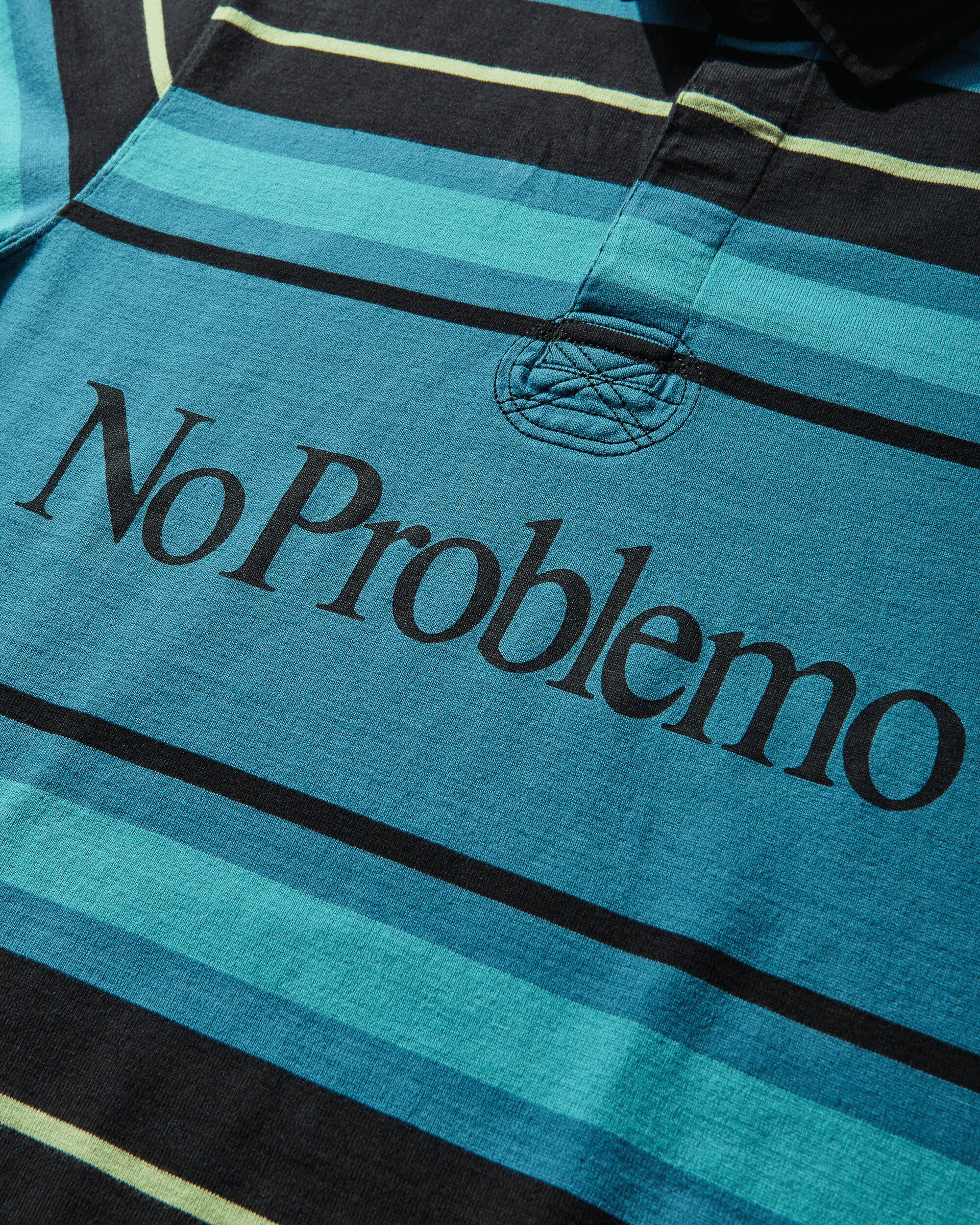 No Problemo Striped Ls Rugby Shirt Aqua T-Shirts Longsleeve NP4021405 AQUA
