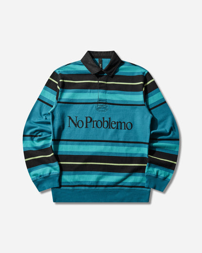 No Problemo Striped Ls Rugby Shirt Aqua T-Shirts Longsleeve NP4021405 AQUA