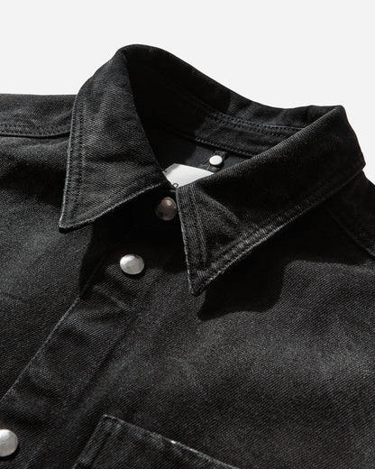 OAMC Black Denim Shirt Whit White Spots BLACK Shirts Longsleeve Shirt OAF5MS14AP-TE714 999