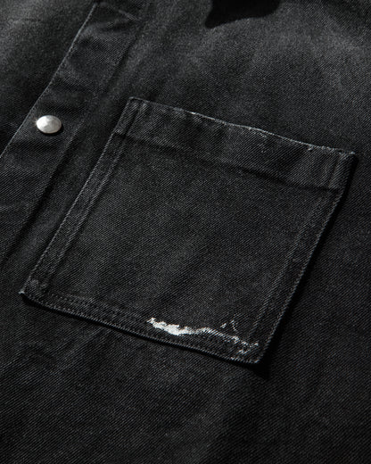 OAMC Black Denim Shirt Whit White Spots BLACK Shirts Longsleeve Shirt OAF5MS14AP-TE714 999