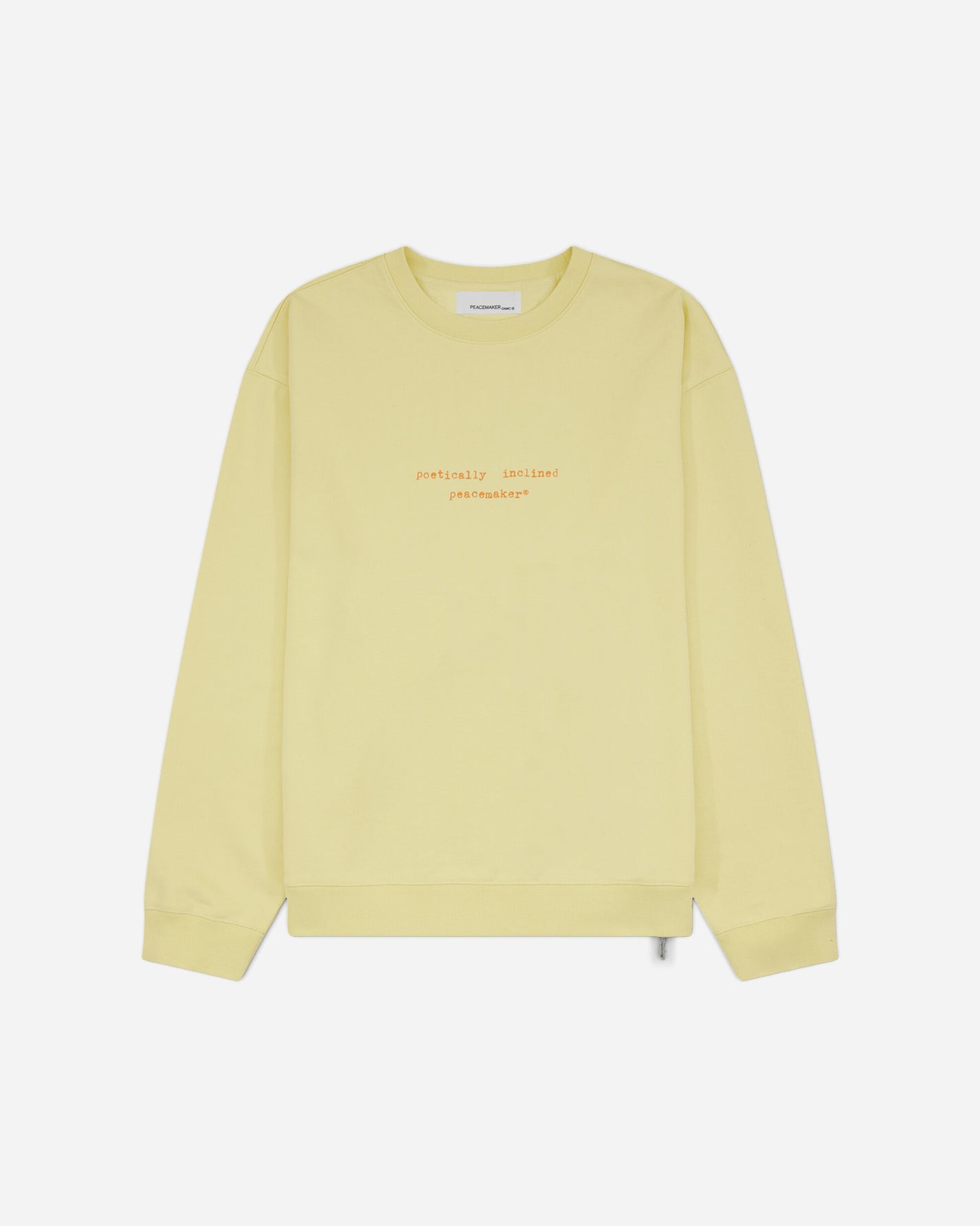OAMC Peacemaker Loose Fit Crewneck Landart 02 Print Light Yellow Sweatshirts Crewneck PCM2ON01CFT00214 14