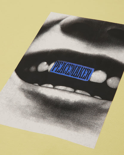 OAMC Peacemaker Loose Fit Crewneck Smile Print Light Yellow Sweatshirts Crewneck PCM2ON01QFT00214 14