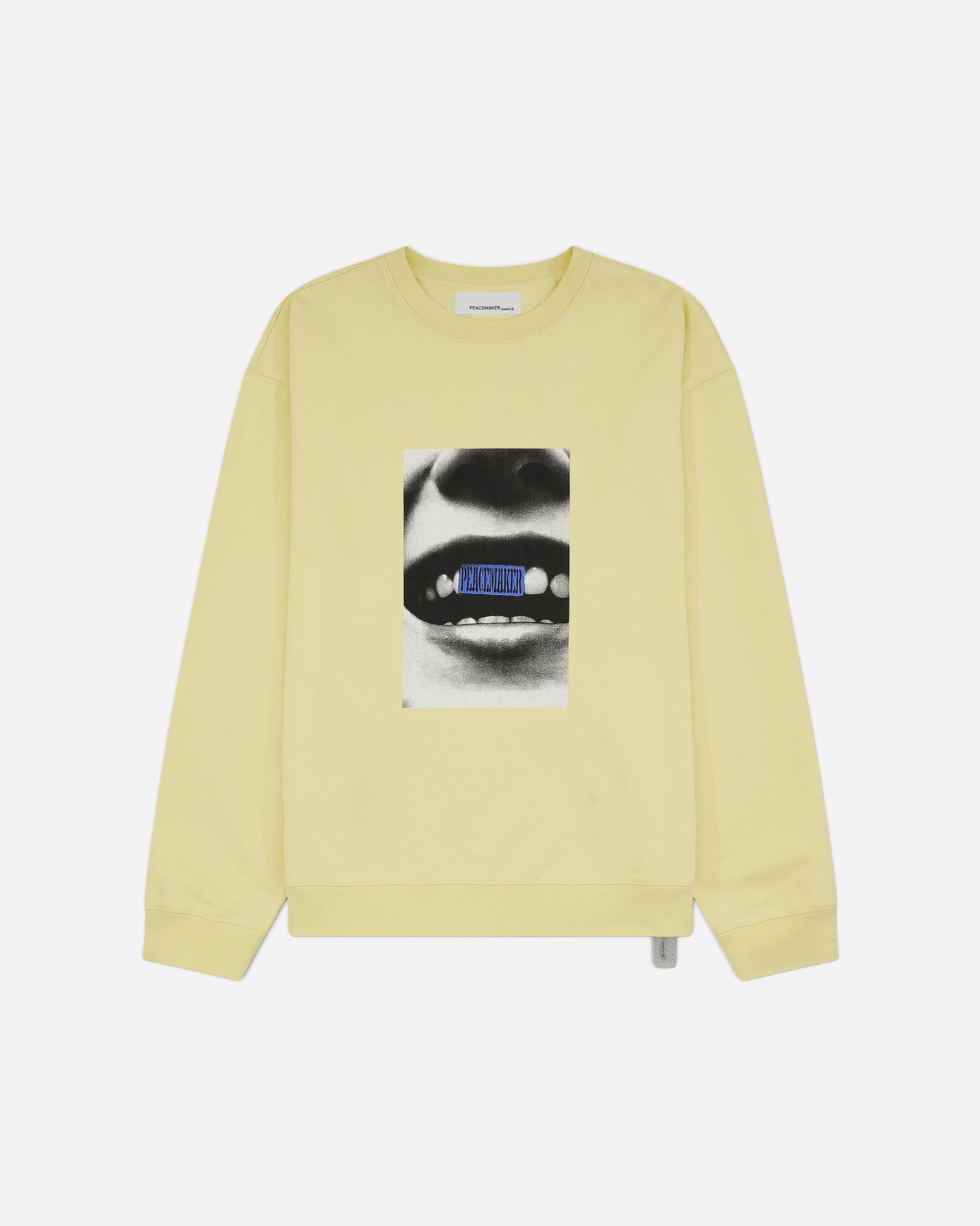 OAMC Peacemaker Loose Fit Crewneck Smile Print Light Yellow Sweatshirts Crewneck PCM2ON01QFT00214 14