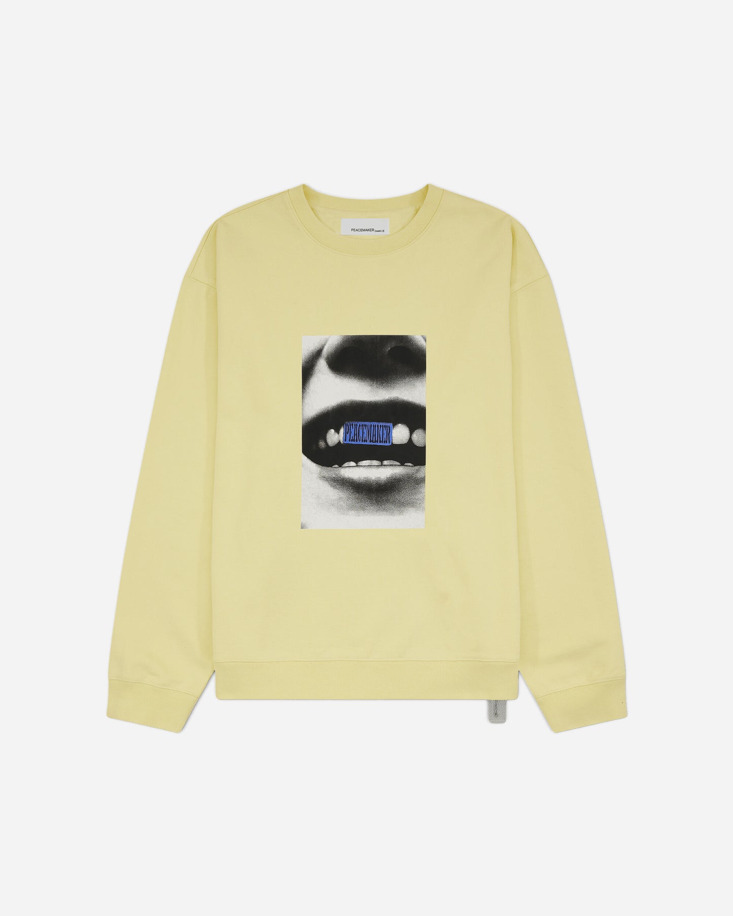 OAMC Peacemaker Loose Fit Crewneck Smile Print Light Yellow Sweatshirts Crewneck PCM2ON01QFT00214 14