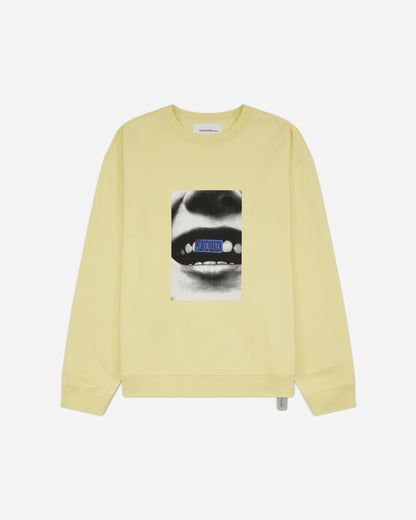 OAMC Peacemaker Loose Fit Crewneck Smile Print Light Yellow Sweatshirts Crewneck PCM2ON01QFT00214 14