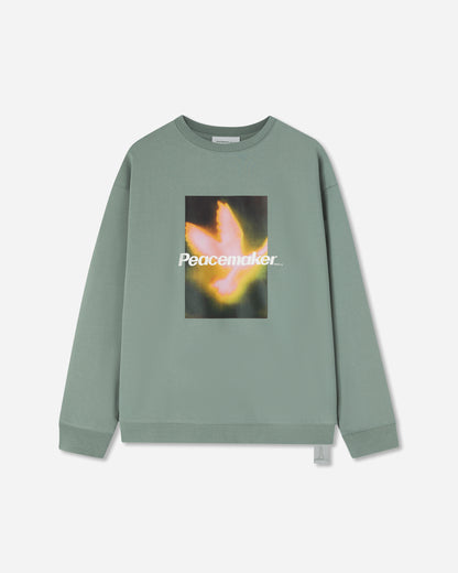 OAMC Peacemaker Peacemaker Bird Loose Fit Crewneck Sage Green Sweatshirts Crewneck PCM1ON01HFT001050 SGRN