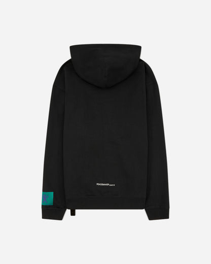 OAMC Peacemaker Loose Fit Hoodie Languages Print Black Sweatshirts Hoodies PCM2OH01EFT00299 99