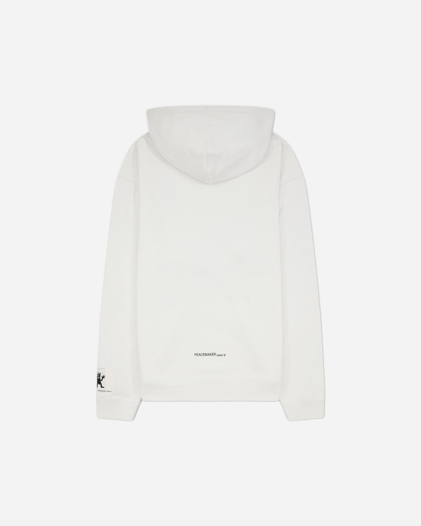 OAMC Peacemaker Loose Fit Hoodie Languages Print White Sweatshirts Hoodies PCM2OH01EFT00201 01