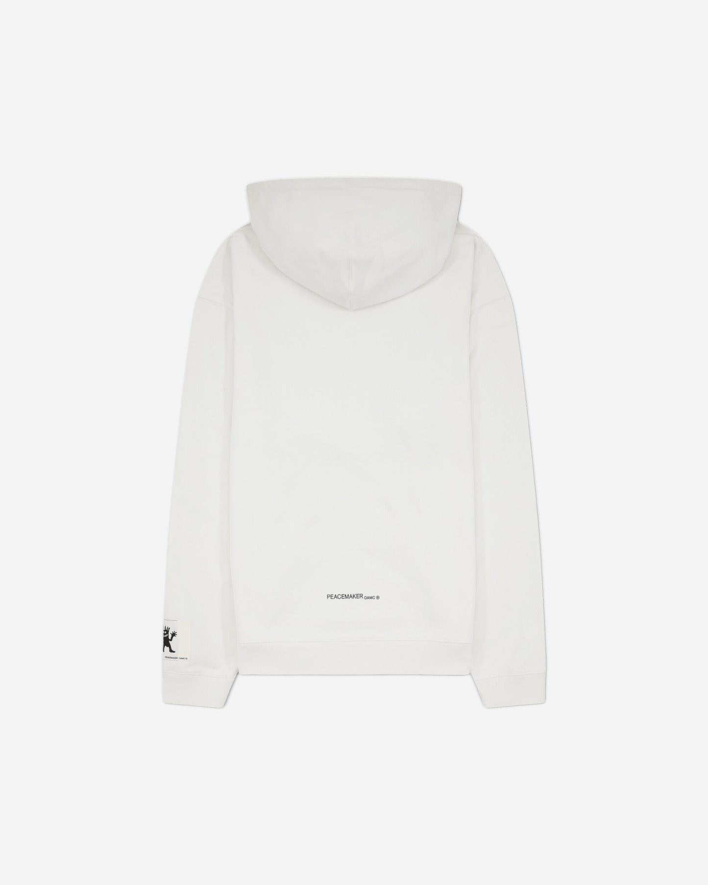 OAMC Peacemaker Loose Fit Hoodie Languages Print White Sweatshirts Hoodies PCM2OH01EFT00201 01