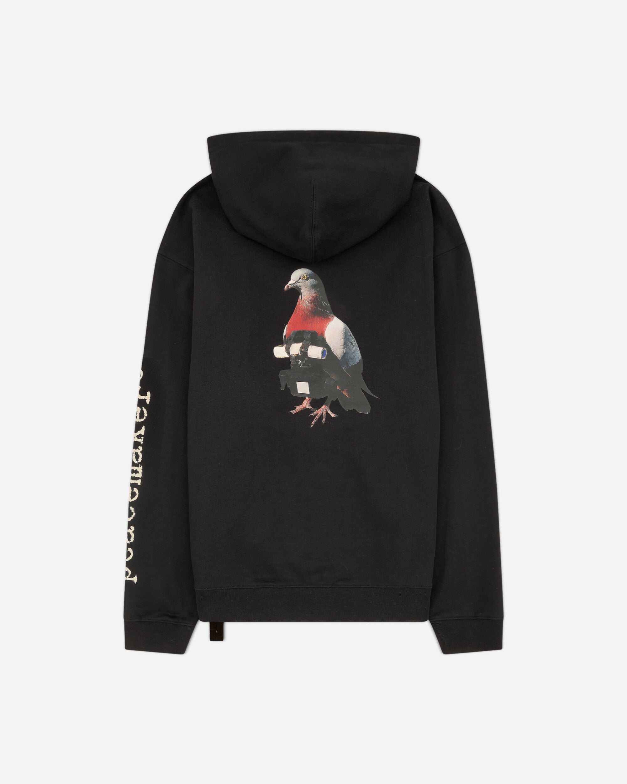 OAMC Peacemaker Loose Fit Hoodie Pigeon Print Black Sweatshirts Hoodies PCM2OH01AFT00299 99