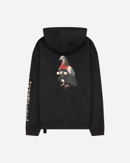 OAMC Peacemaker Loose Fit Hoodie Pigeon Print Black Sweatshirts Hoodies PCM2OH01AFT00299 99