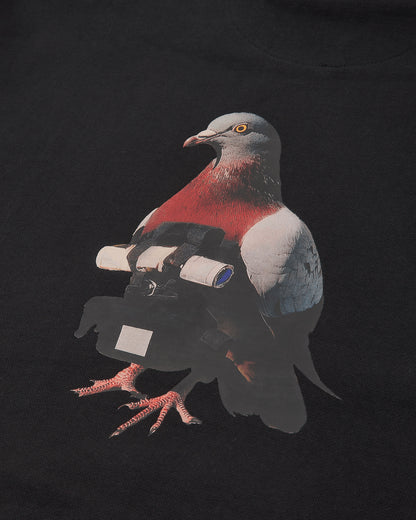 OAMC Peacemaker Loose Fit Hoodie Pigeon Print Black Sweatshirts Hoodies PCM2OH01AFT00299 99