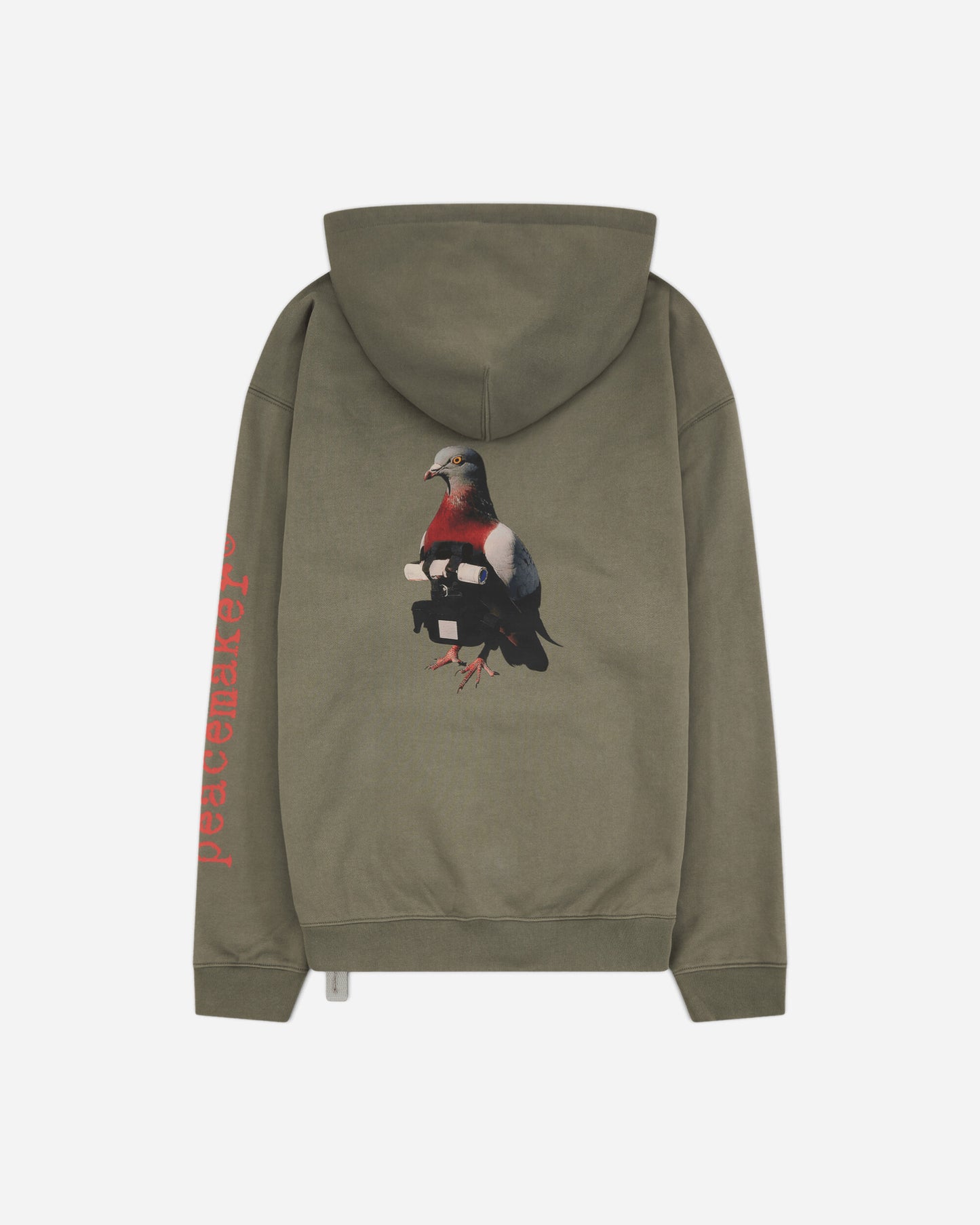 OAMC Peacemaker Loose Fit Hoodie Pigeon Print Gray Sweatshirts Hoodies PCM2OH01AFT00295 95