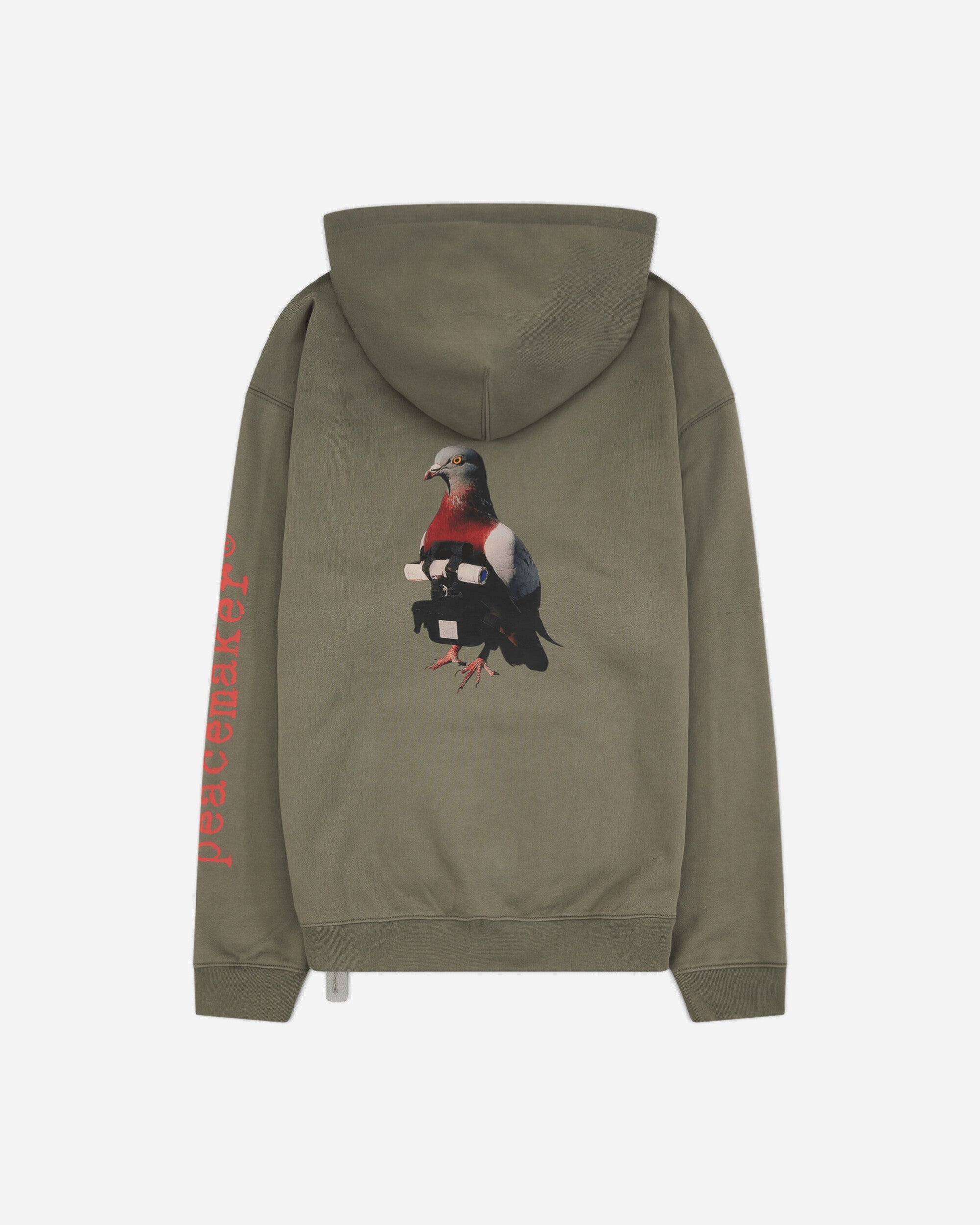 OAMC Peacemaker Loose Fit Hoodie Pigeon Print Gray Sweatshirts Hoodies PCM2OH01AFT00295 95