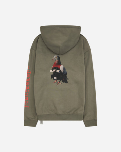 OAMC Peacemaker Loose Fit Hoodie Pigeon Print Gray Sweatshirts Hoodies PCM2OH01AFT00295 95
