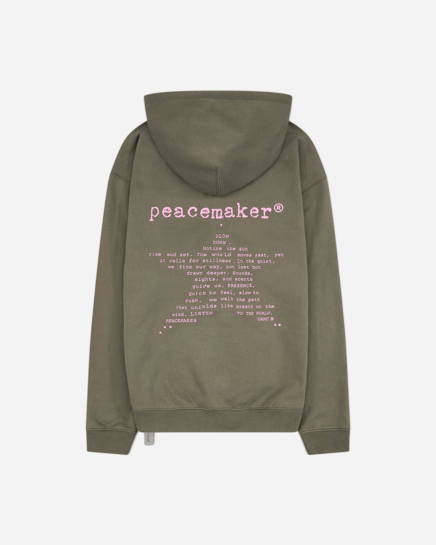 OAMC Peacemaker Loose Fit Hoodie Star Print Grey Sweatshirts Hoodies PCM2OH01LFT00295 95