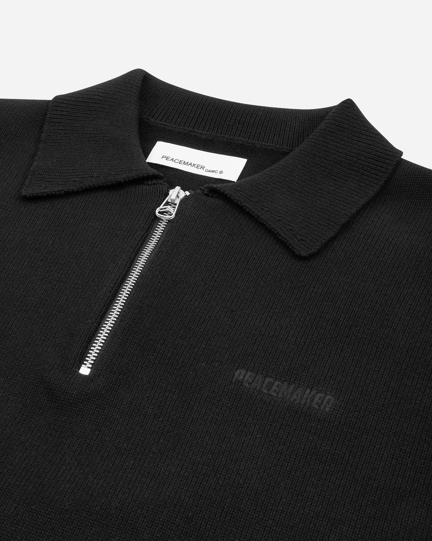 OAMC Peacemaker Knit Polo Black Knitwears Sweaters PCM2OK02AFL00199 99