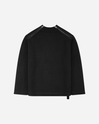 OAMC Peacemaker Shoulder Zip Knit Black Knitwears Sweaters PCM2OK04AFL00299 99