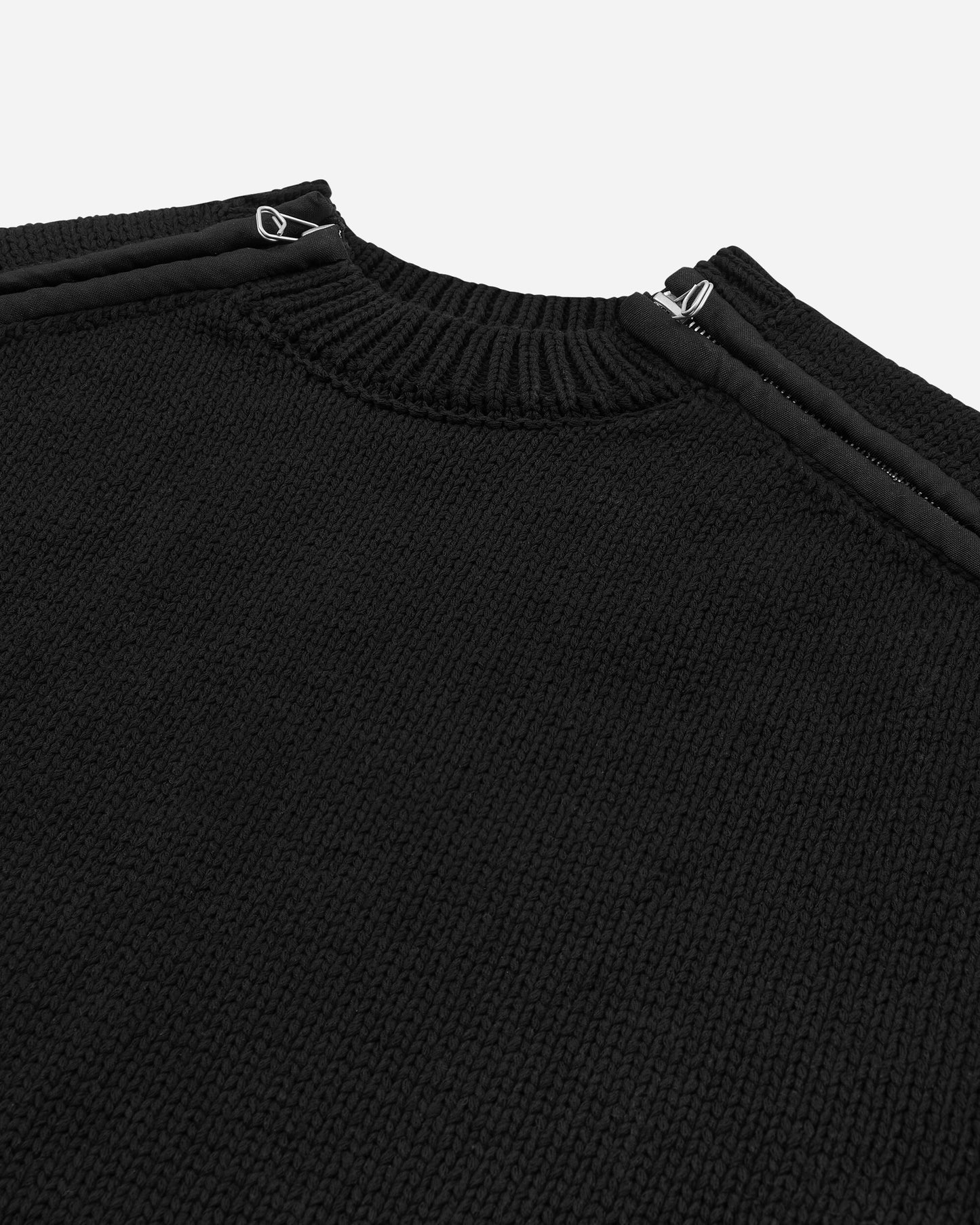 OAMC Peacemaker Shoulder Zip Knit Black Knitwears Sweaters PCM2OK04AFL00299 99
