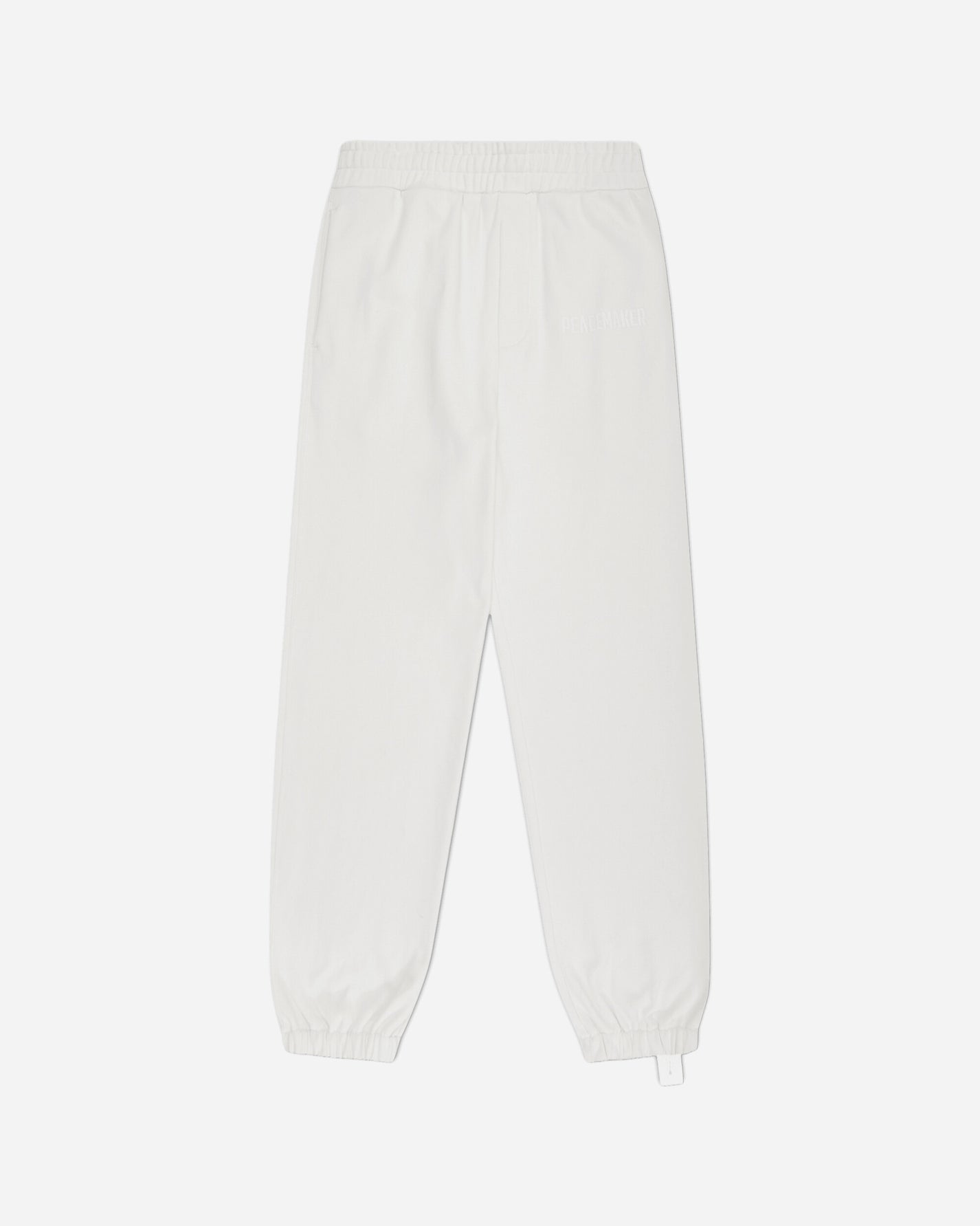OAMC Peacemaker Loose Fit Sweatpants Peacemaker Logo White Pants Sweatpants PCM2OW01PFT00201 01