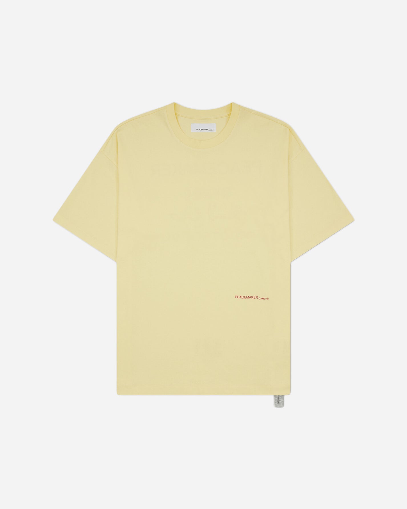 OAMC Peacemaker Loose Fit Tshirt Languages  Print Light Yellow T-Shirts Top PCM2OT02EJE00214 14
