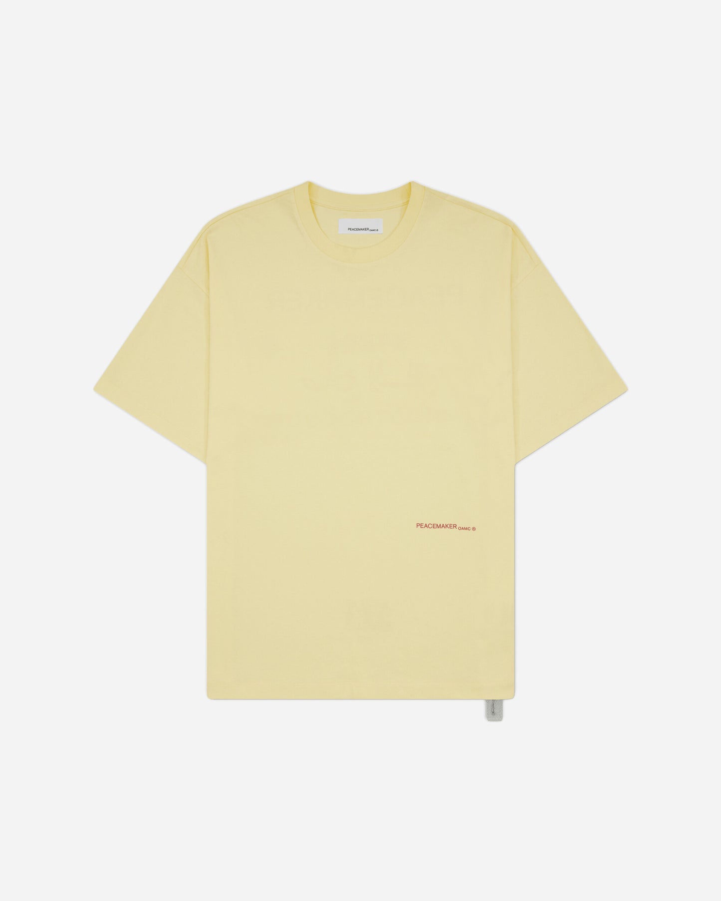 OAMC Peacemaker Loose Fit Tshirt Languages  Print Light Yellow T-Shirts Top PCM2OT02EJE00214 14