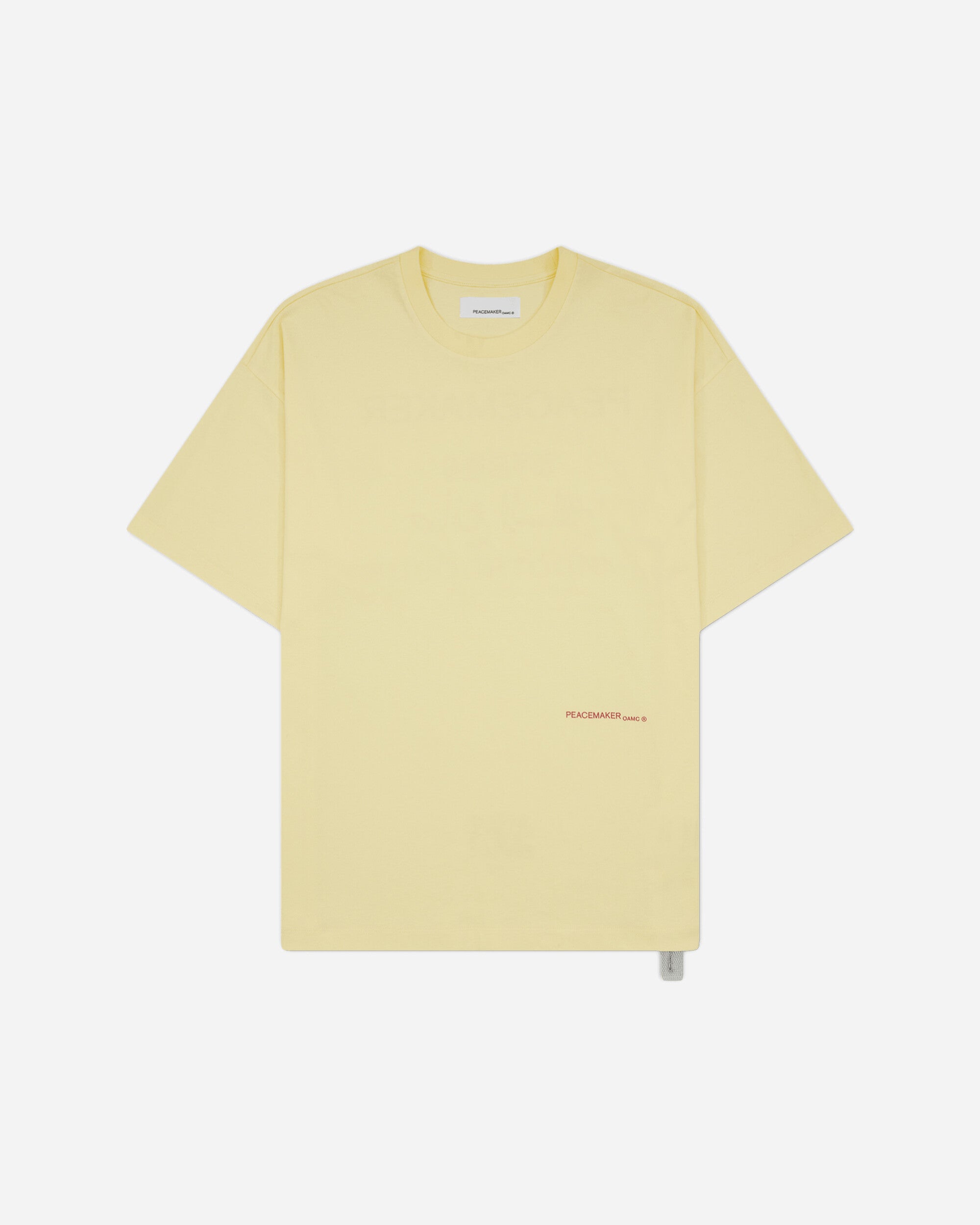 OAMC Peacemaker Loose Fit Tshirt Languages  Print Light Yellow T-Shirts Top PCM2OT02EJE00214 14
