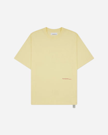 OAMC Peacemaker Loose Fit Tshirt Languages  Print Light Yellow T-Shirts Top PCM2OT02EJE00214 14