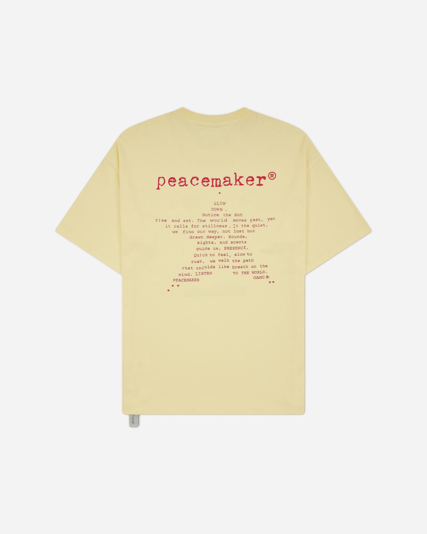 OAMC Peacemaker Loose Fit Tshirt Star  Print Light Yellow T-Shirts Top PCM2OT02LJE00214 14