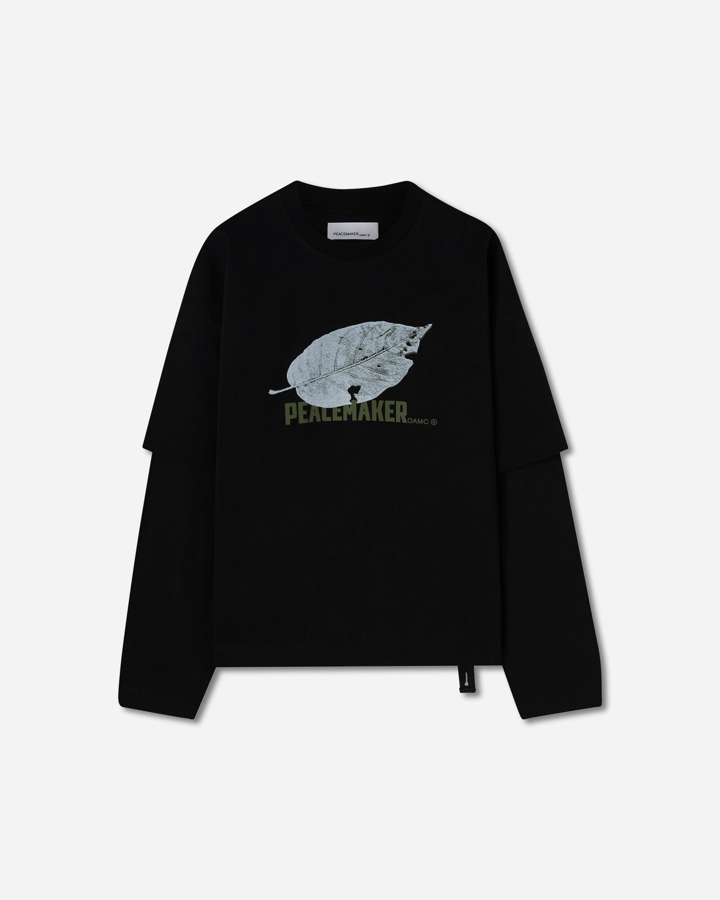 OAMC Peacemaker Peacemaker Leaf Double Layer Boxy Tshirt Black T-Shirts Top PCM1OT05QJE003099 BLK
