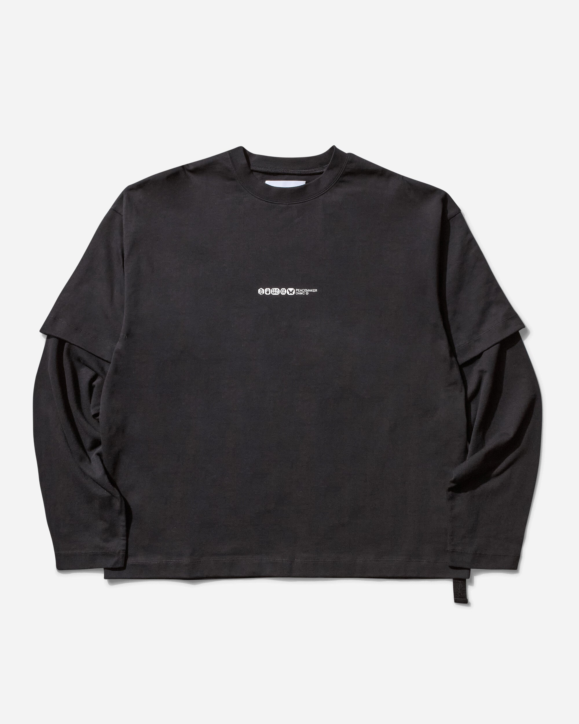 OAMC Peacemaker Peacemaker Painted Double Layer Boxy Tshirt Black T-Shirts Top PCM1OT05NJE003099 BLK
