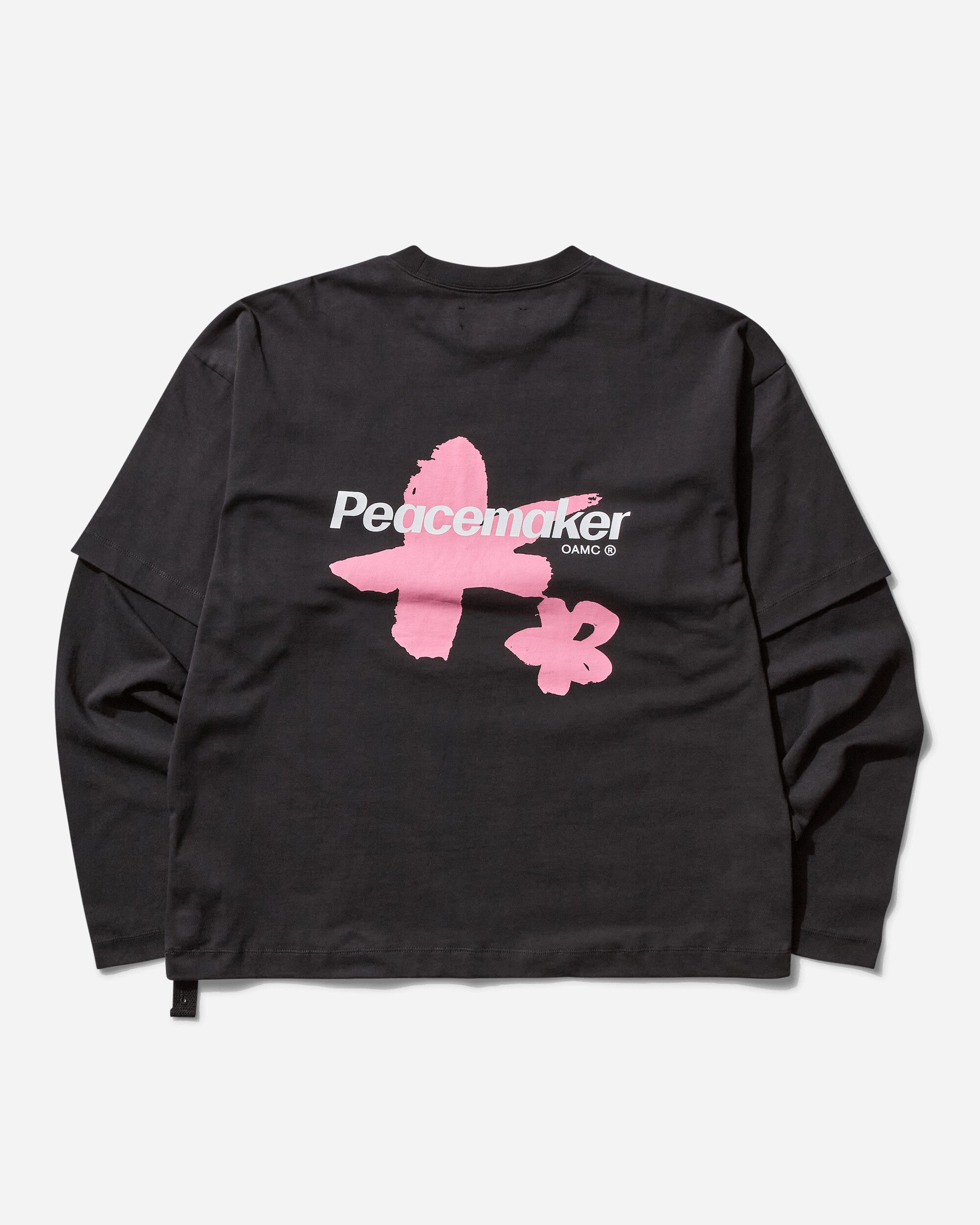 OAMC Peacemaker Peacemaker Painted Double Layer Boxy Tshirt Black T-Shirts Top PCM1OT05NJE003099 BLK