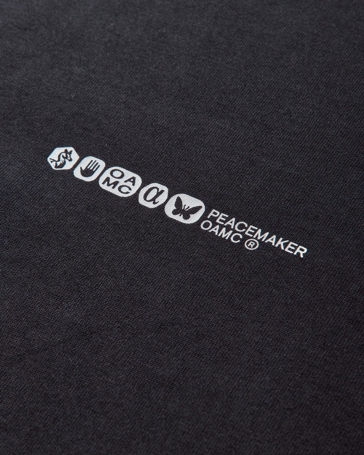 OAMC Peacemaker Peacemaker Painted Double Layer Boxy Tshirt Black T-Shirts Top PCM1OT05NJE003099 BLK