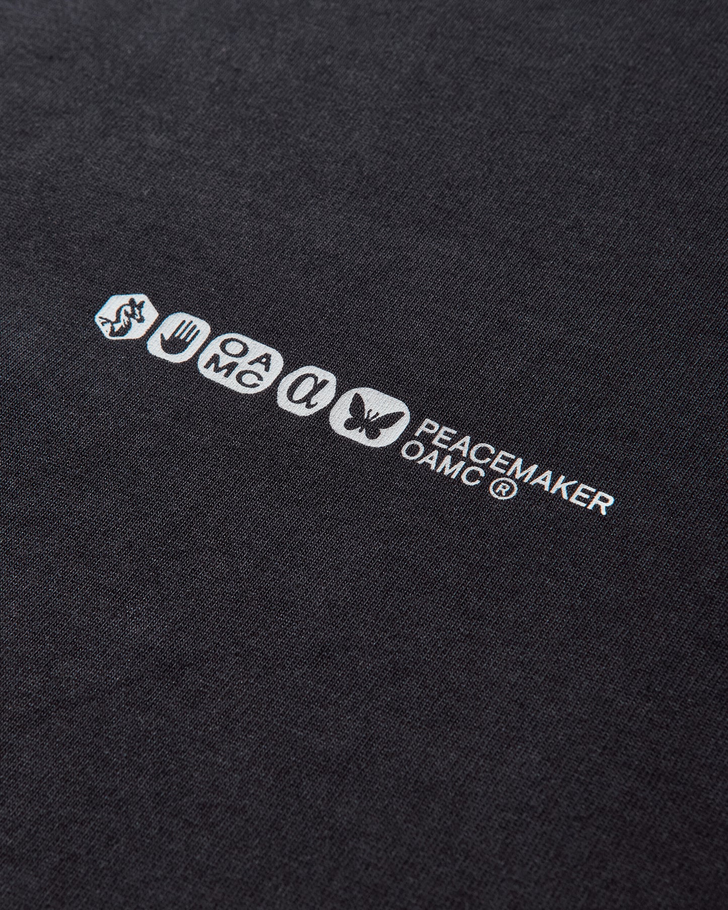 OAMC Peacemaker Peacemaker Painted Double Layer Boxy Tshirt Black T-Shirts Top PCM1OT05NJE003099 BLK