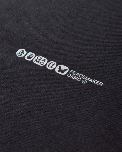 OAMC Peacemaker Peacemaker Painted Double Layer Boxy Tshirt Black T-Shirts Top PCM1OT05NJE003099 BLK