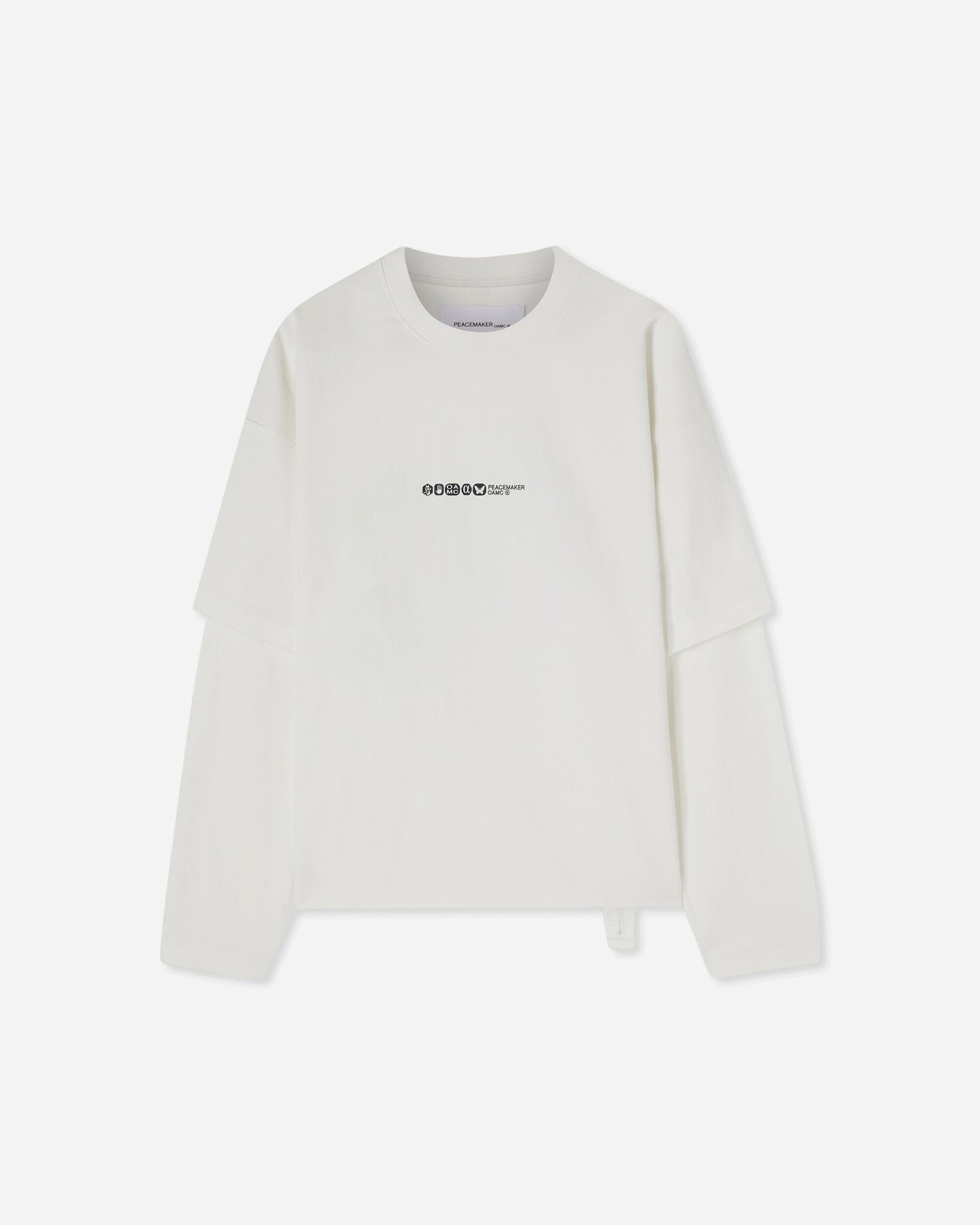 OAMC Peacemaker Peacemaker Painted Double Layer Boxy Tshirt Snow White T-Shirts Top PCM1OT05NJE003002 WHT