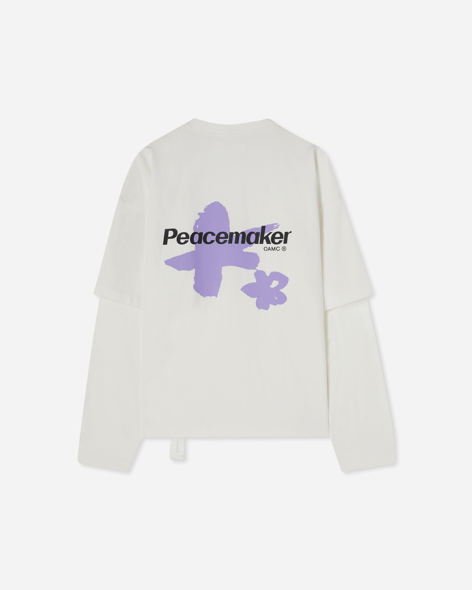 OAMC Peacemaker Peacemaker Painted Double Layer Boxy Tshirt Snow White T-Shirts Top PCM1OT05NJE003002 WHT