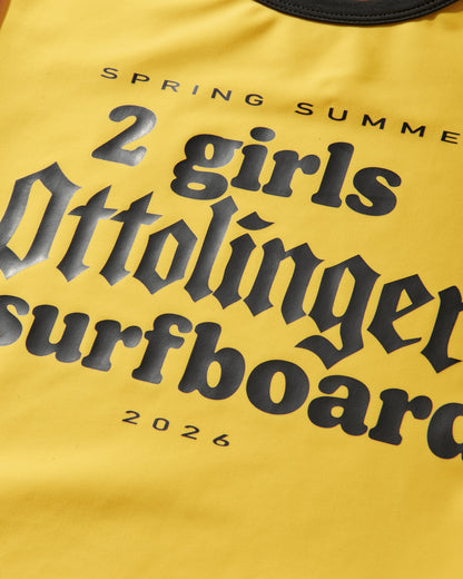 Ottolinger 2 Girls 1 Surfboard Tee Yellow Black Yellow/Black T-Shirts Shortsleeve 102-110103-02 YLWBLK