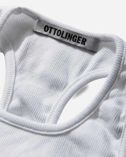 Ottolinger Split Racerback Rib Tank White White T-Shirts Shortsleeve 104-109403-01 WHT