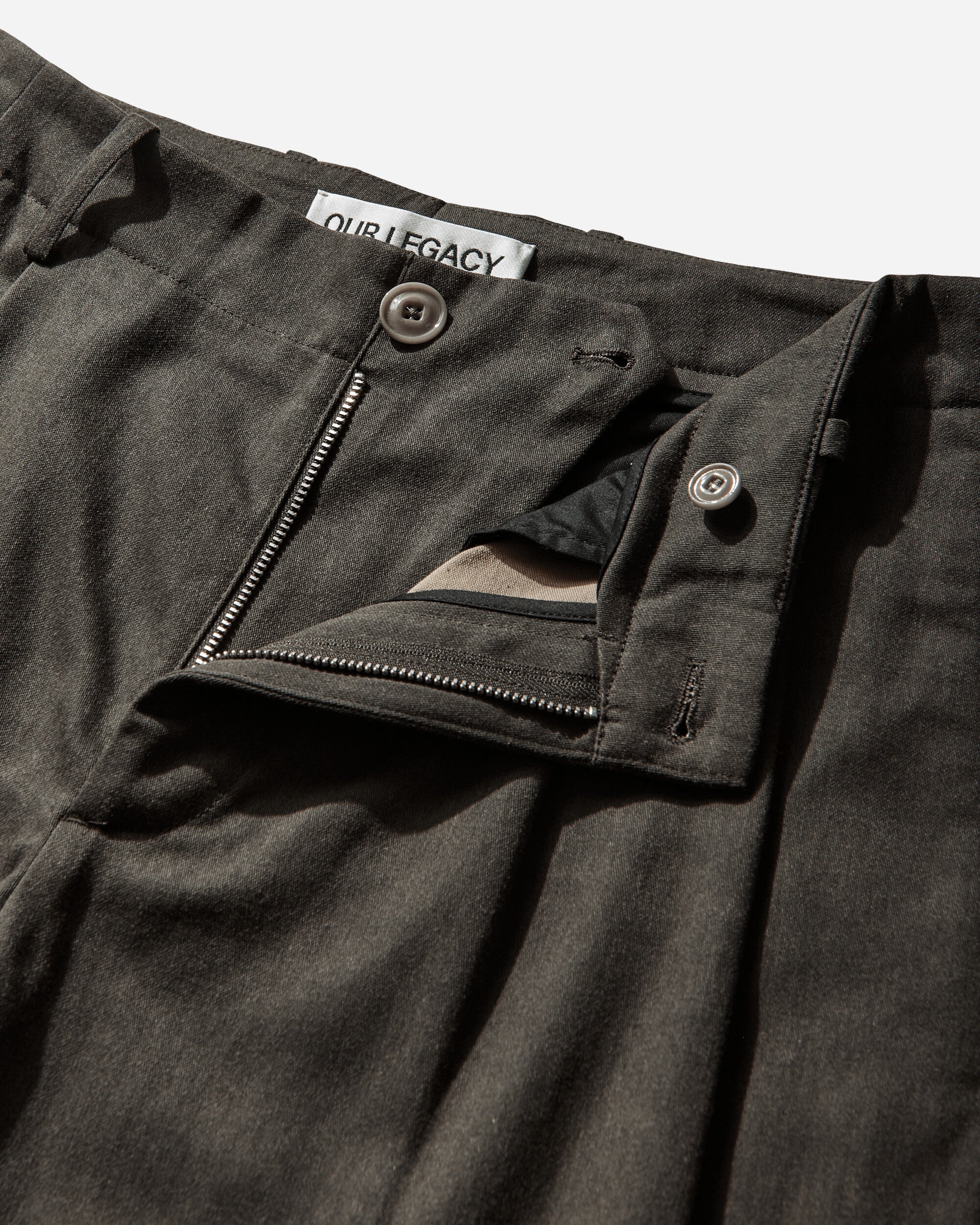 Our Legacy Bridge Chino Antique Mudd Coated Sateen Pants Chinos M2264BAM 001