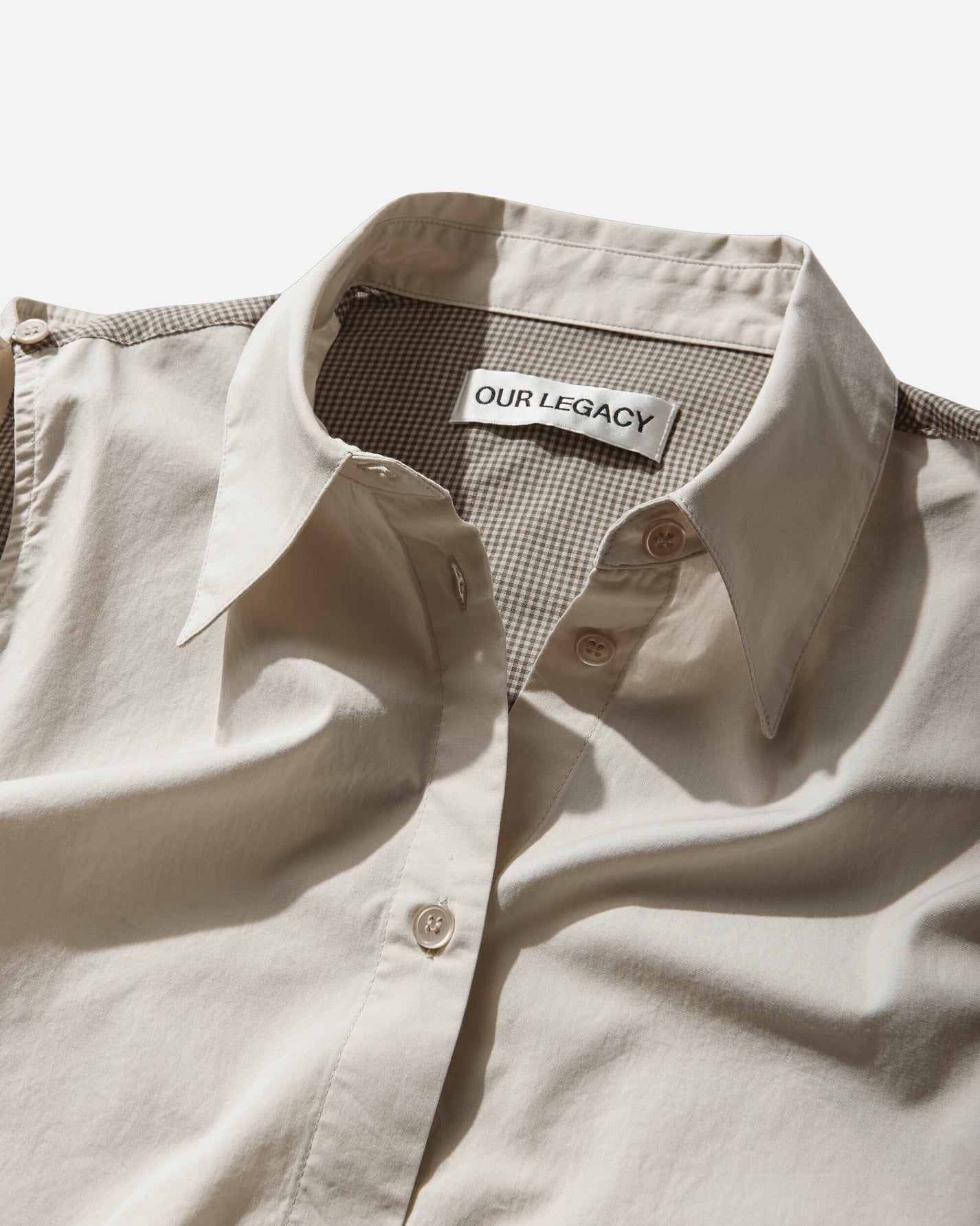 Our Legacy Wmns Slip Shirt Eggshell Plainview Cotton Shirts Longsleeve Shirt W2262SEF 001