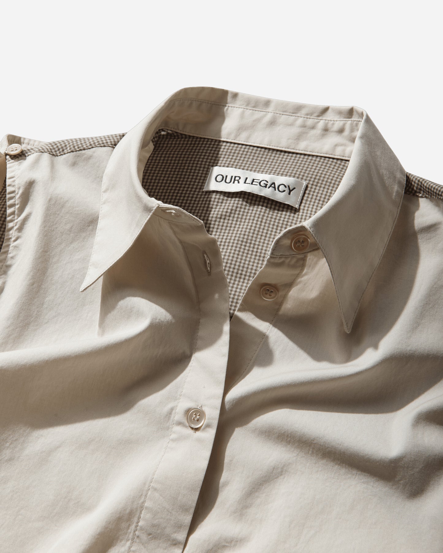 Our Legacy Wmns Slip Shirt Eggshell Plainview Cotton Shirts Longsleeve Shirt W2262SEF 001