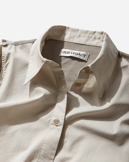 Our Legacy Wmns Slip Shirt Eggshell Plainview Cotton Shirts Longsleeve Shirt W2262SEF 001